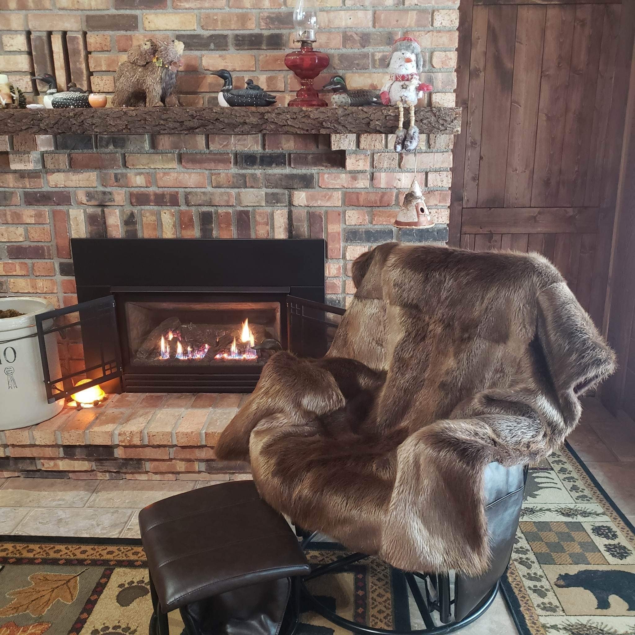 Beaver fur throw blanket