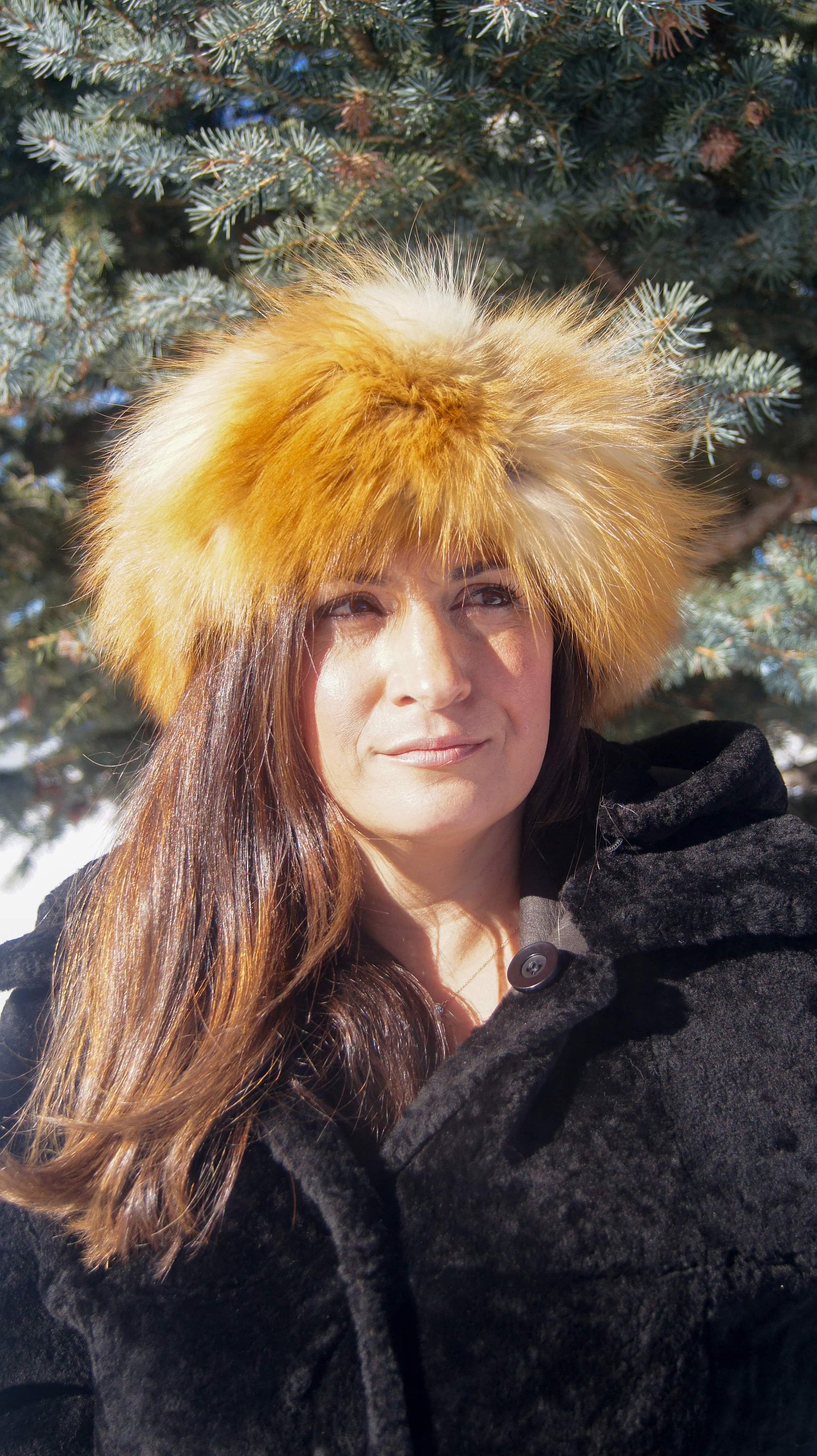 Red fox fur adjustable headband Red fox neck warmer cozy fur gift ear warmer