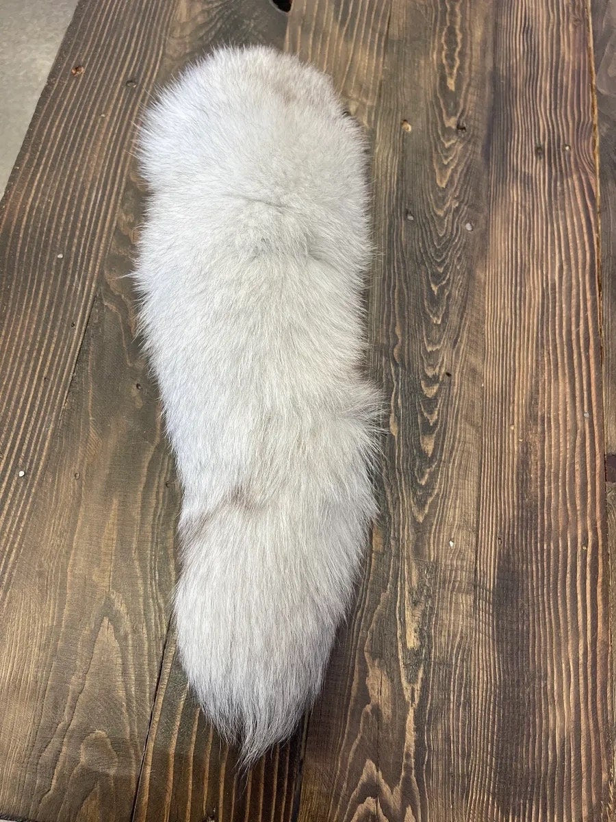 Fox tail keychain blue fox