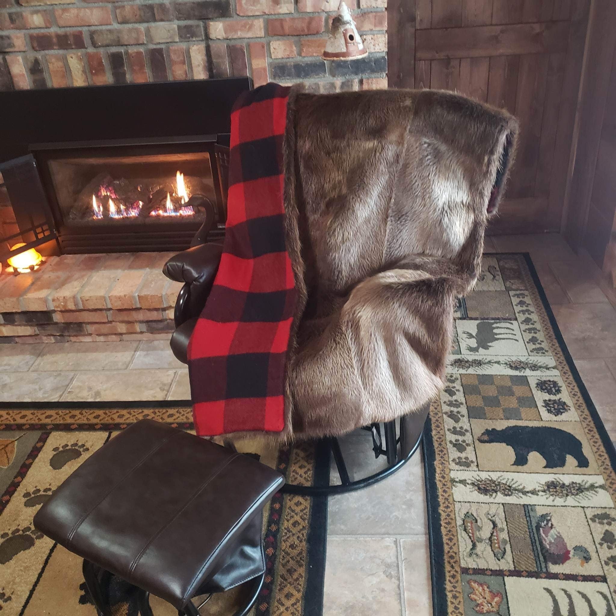 Beaver fur throw blanket