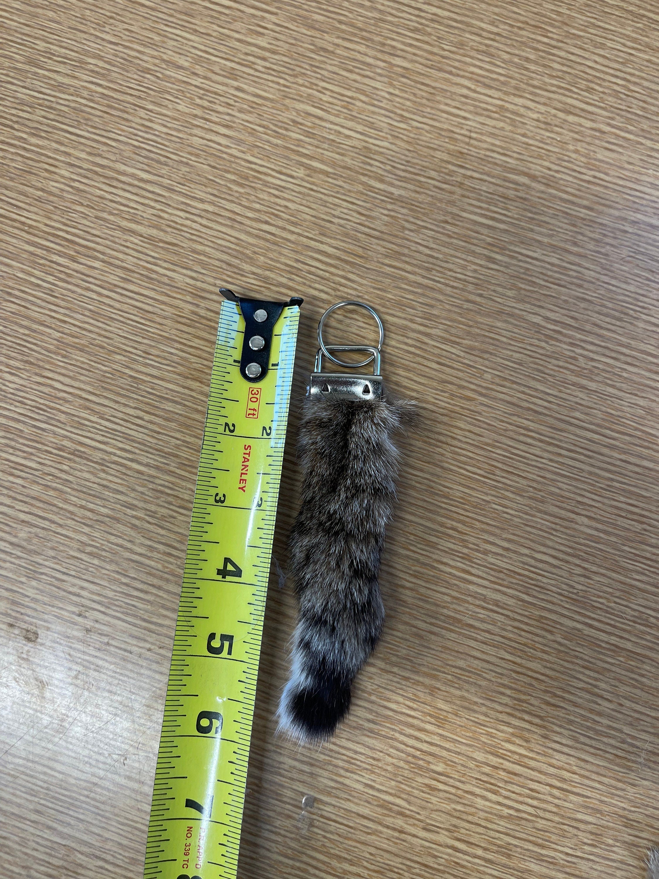 Lynx cat tail keychain bobcat real fur tanned fur gift ethically sourced tails