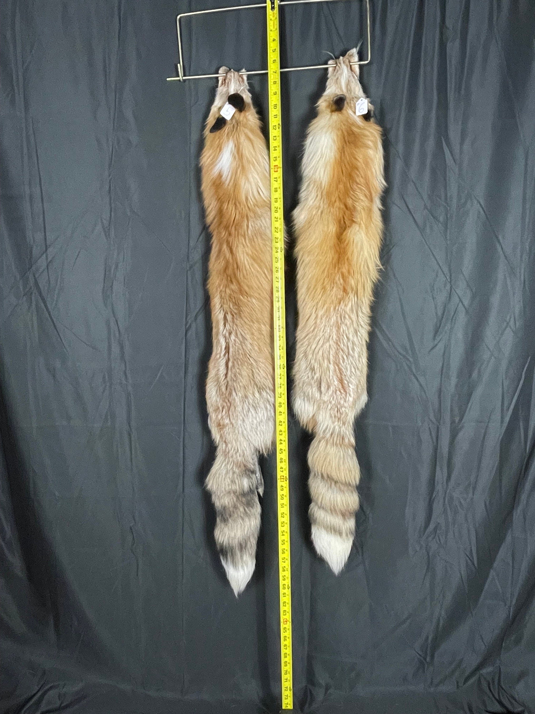 Tanned red fox real fur soft tanned 2xl ranched fur