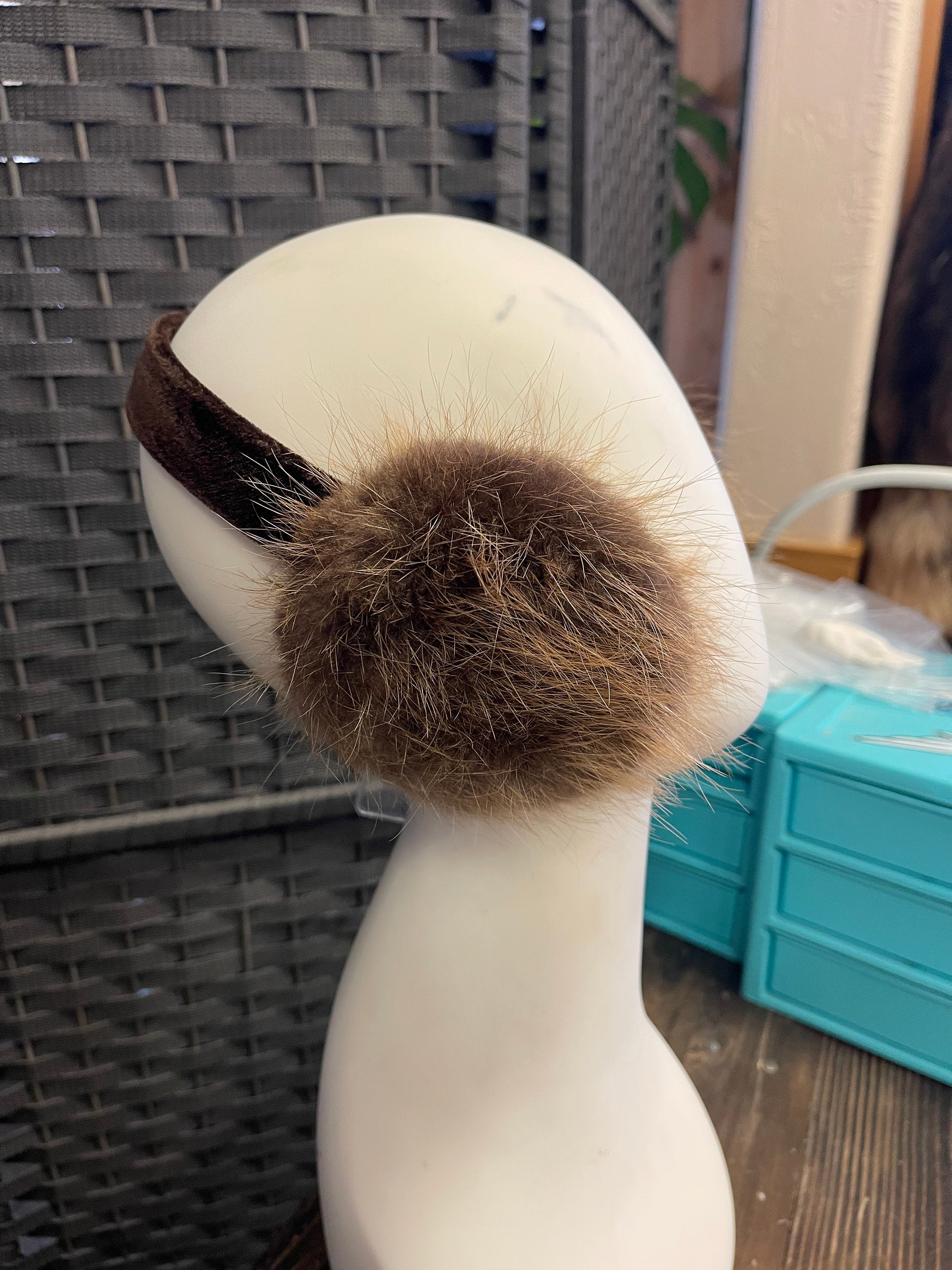 Beaver fur earmuffs