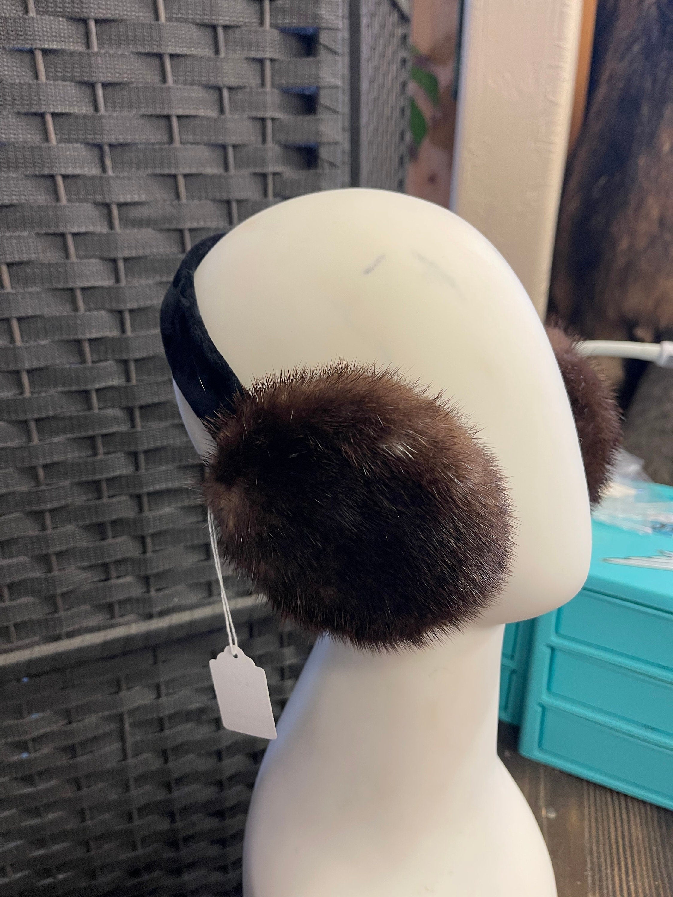 fur earmuffs otter cozy fur ear warmer real fur accessory fur gift idea