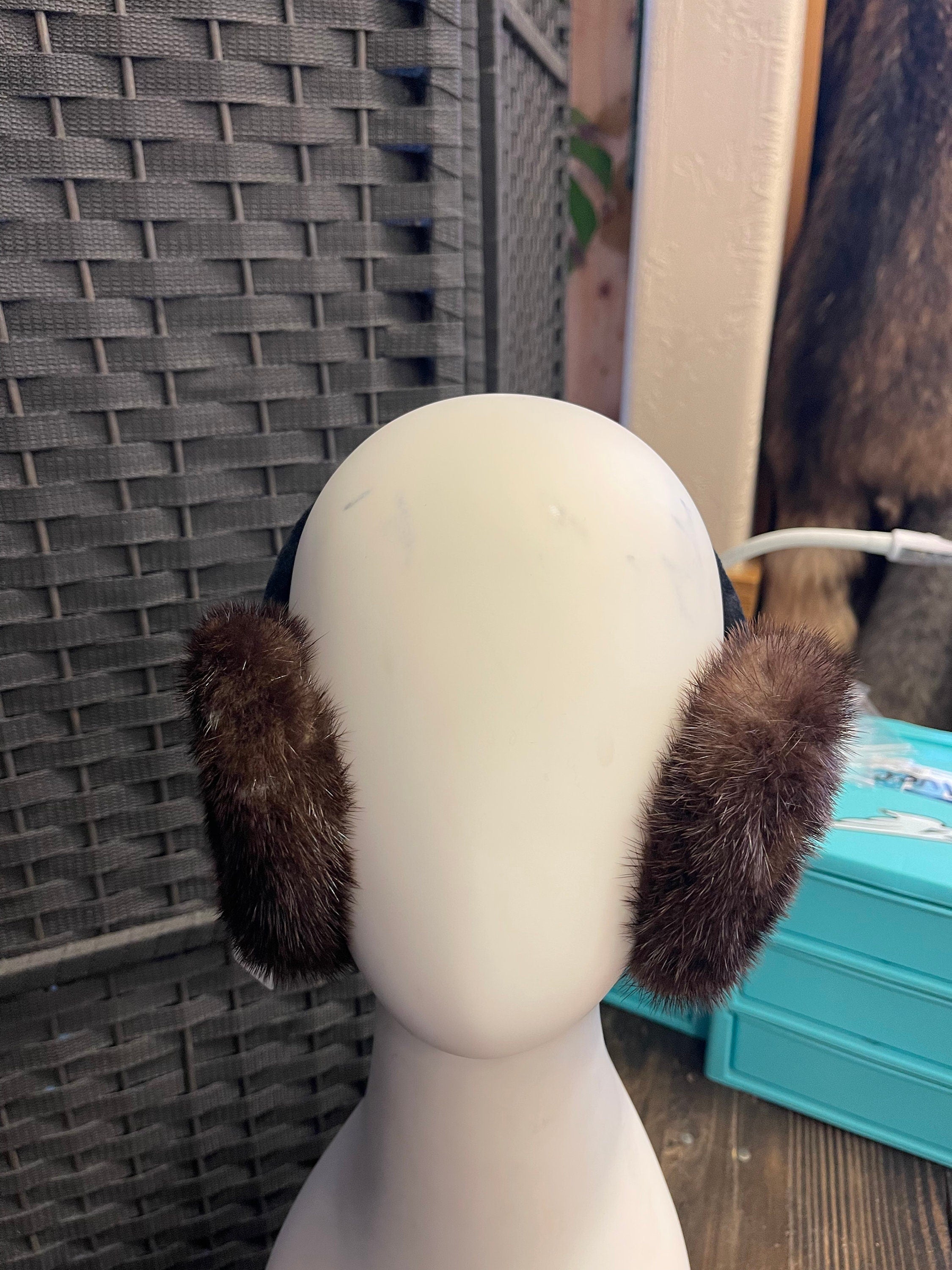 fur earmuffs otter cozy fur ear warmer real fur accessory fur gift idea
