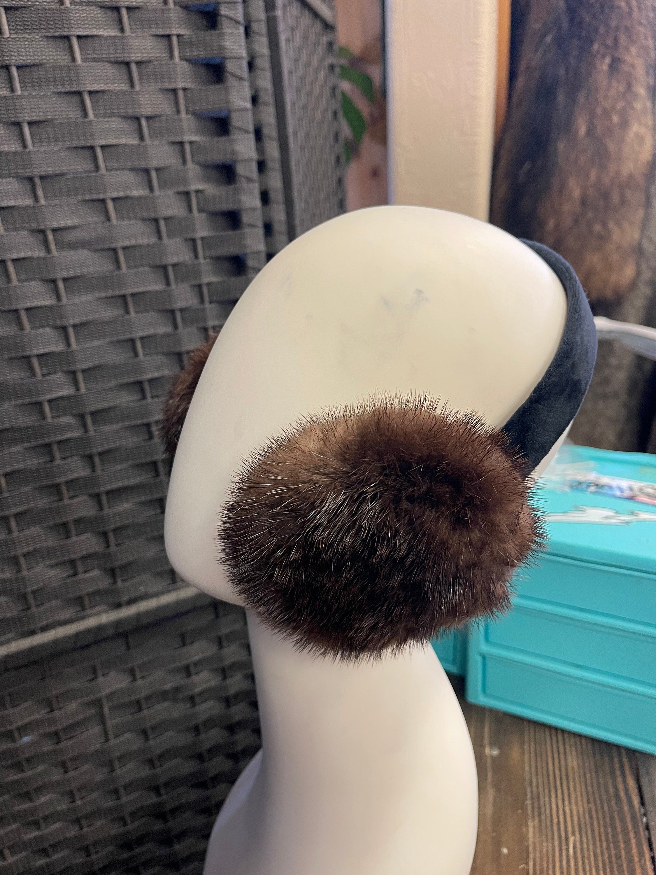 fur earmuffs otter cozy fur ear warmer real fur accessory fur gift idea