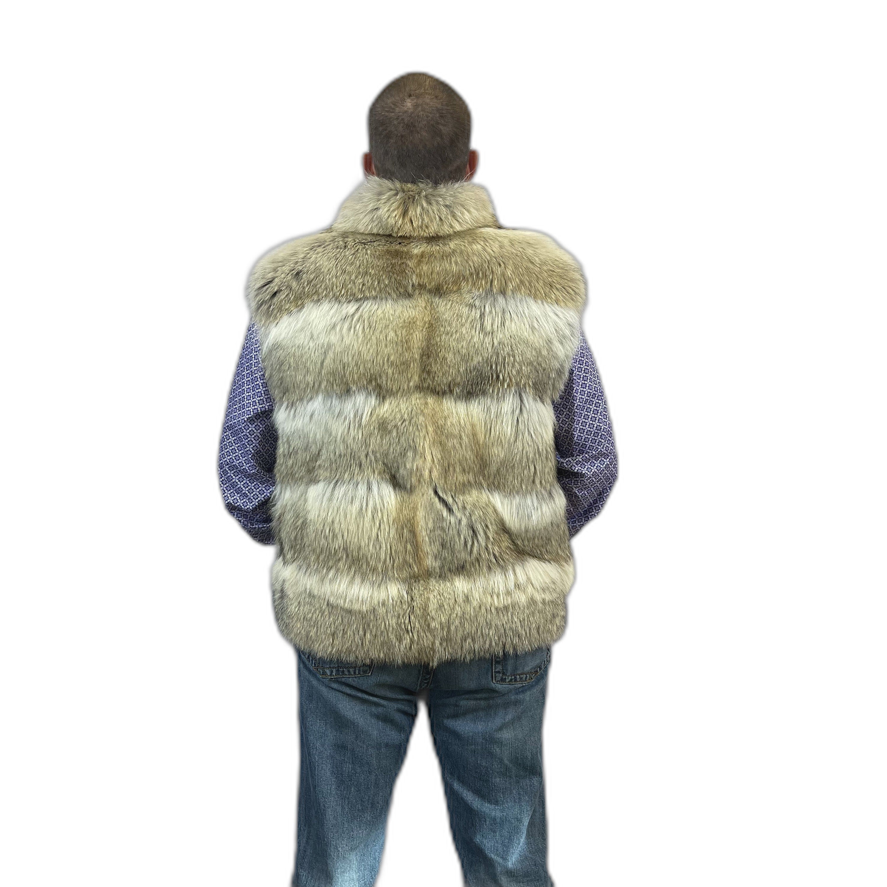 Coyote fur vest made with real western silky coyote