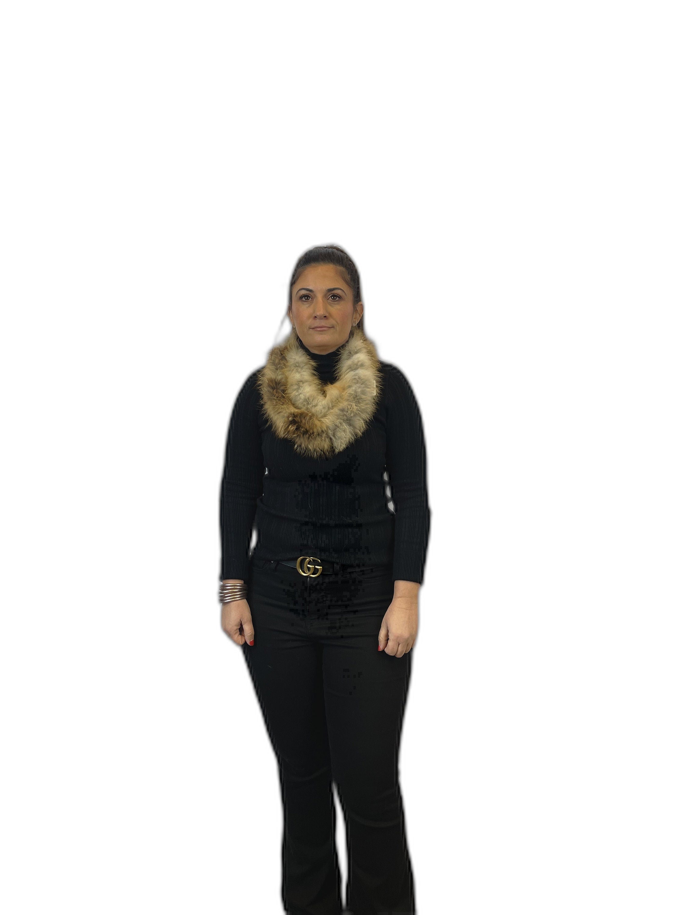 Real fox fur infinity scarf chic fur accessory cozy warm gift