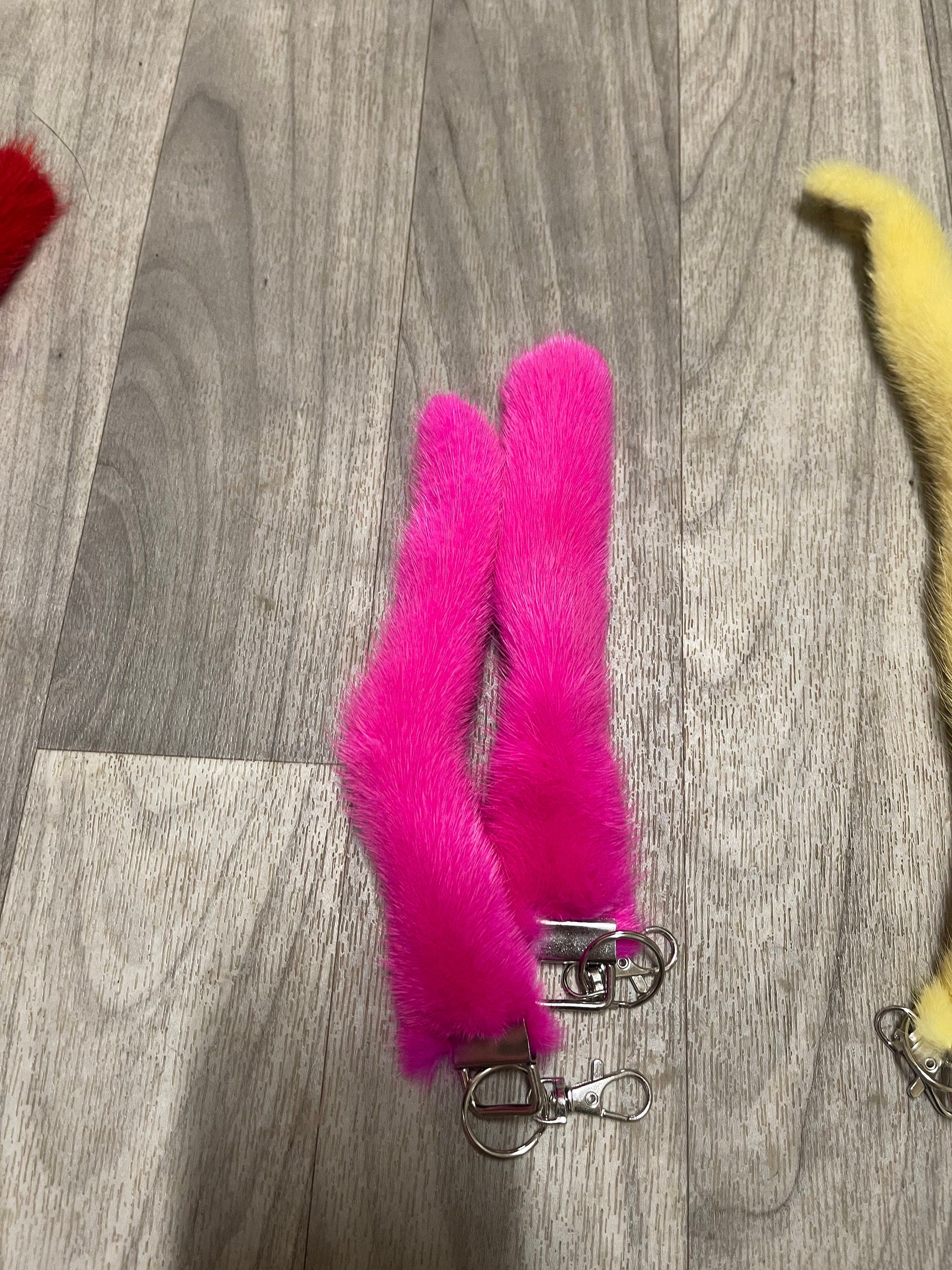 mink tail keychain real fur accessory ethically sourced tail gift idea