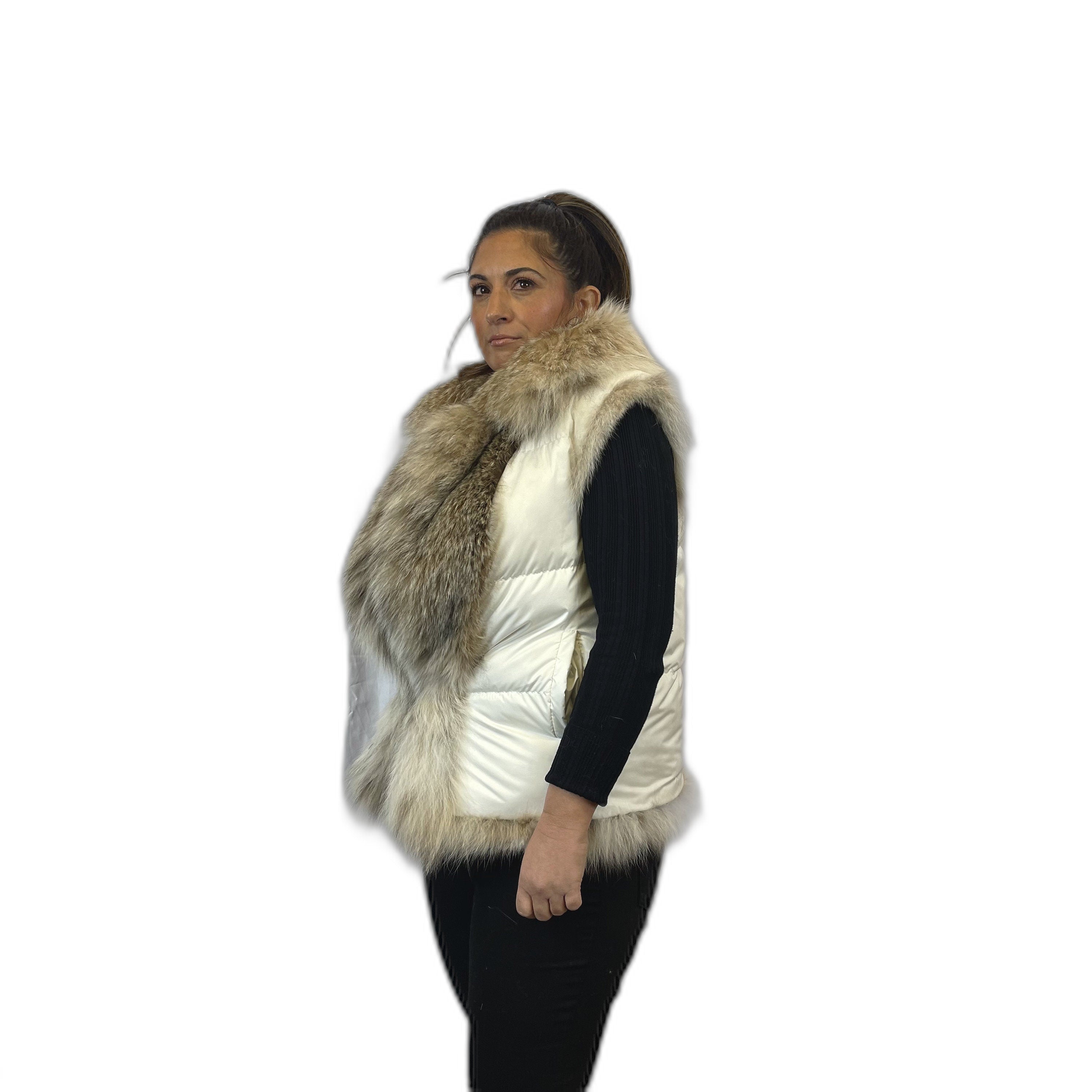 Beautiful Lynx fur reversible puffer vest.