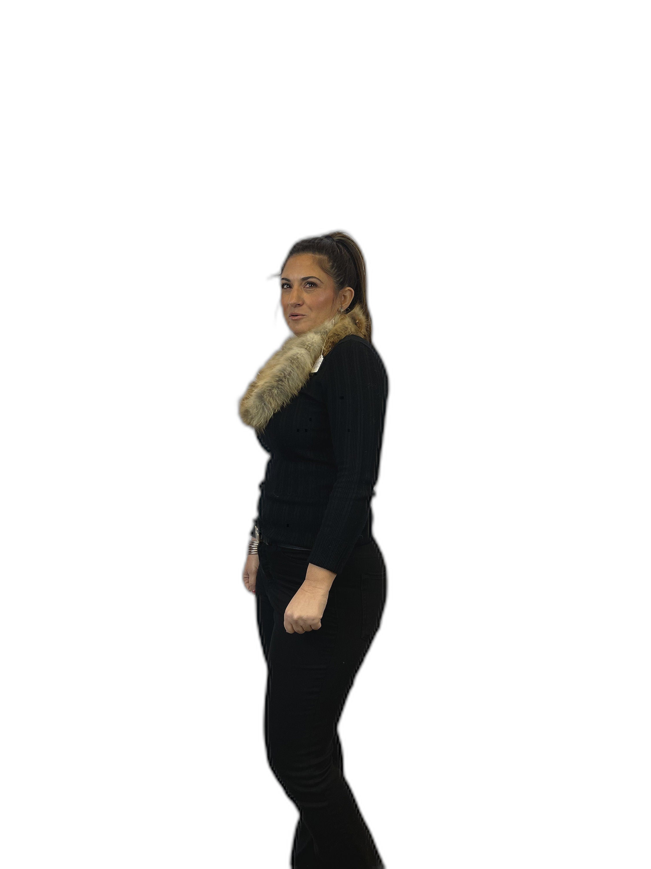 Real fox fur infinity scarf chic fur accessory cozy warm gift