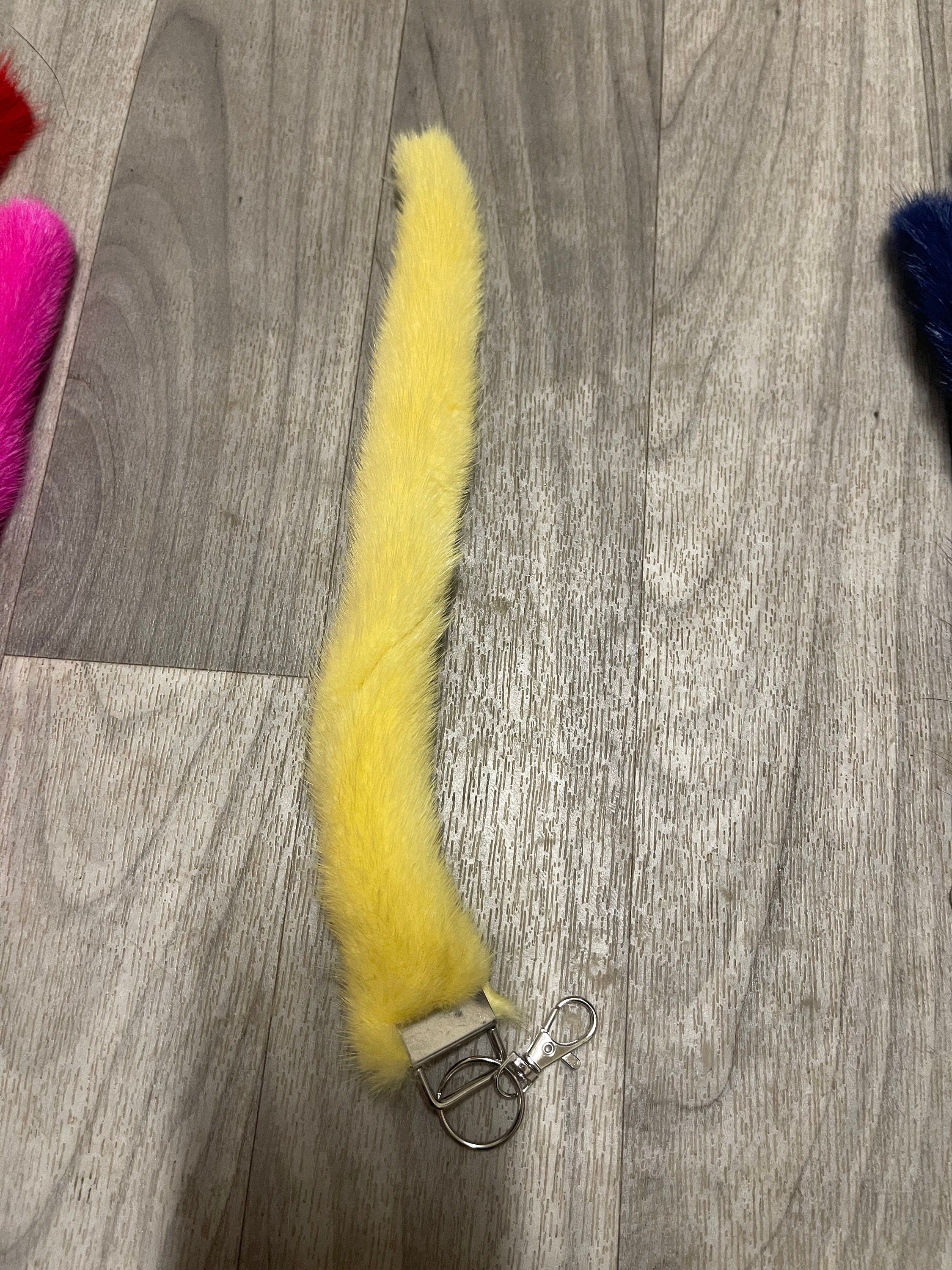 mink tail keychain real fur accessory ethically sourced tail gift idea