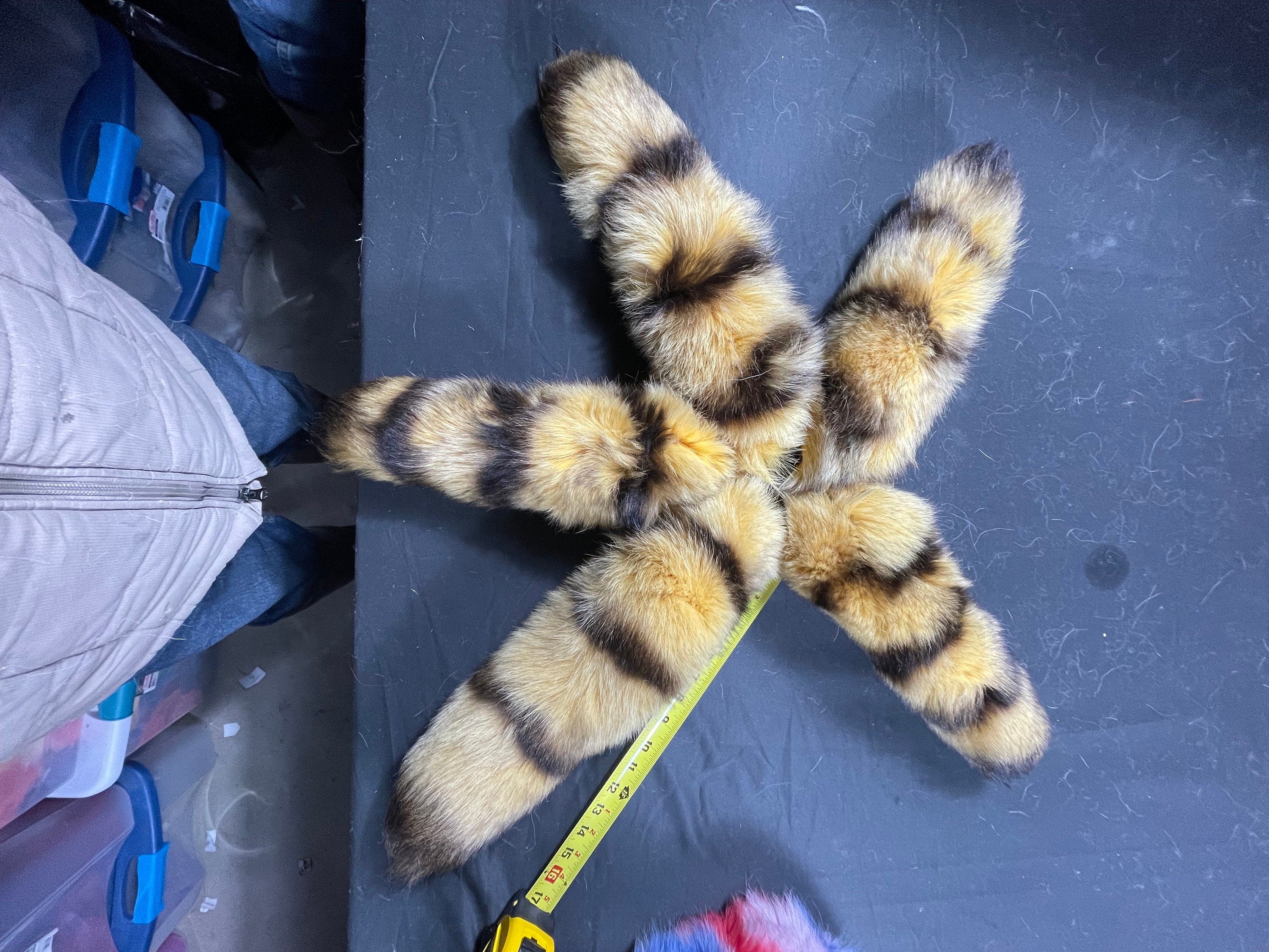 Multicolor Dyed Real Fox Tail Keychain – Genuine Fur Bag Charm | Fluffy Fur Tail Keyring | Boho Accessory | Prestige Furs