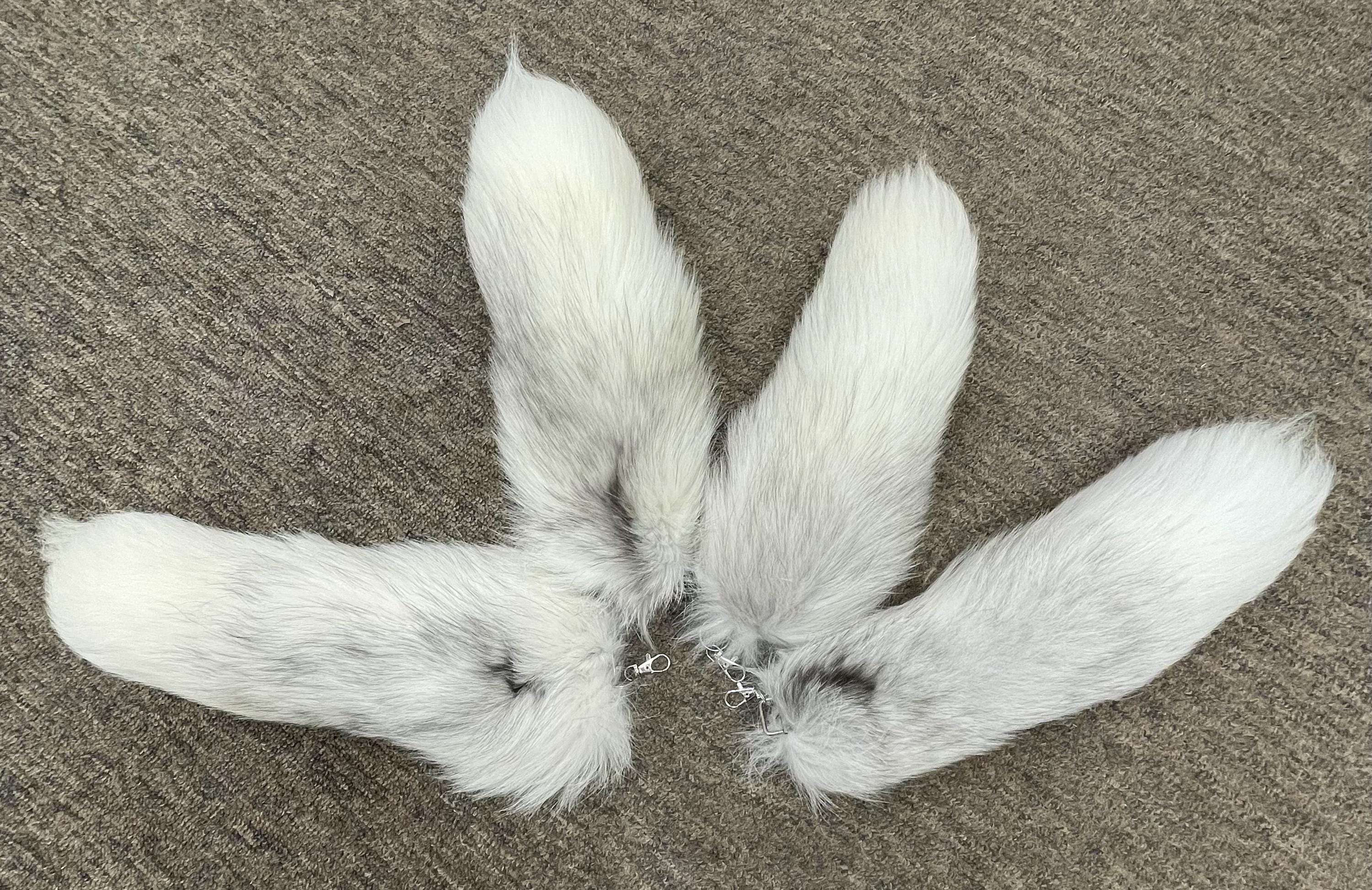 Fox tail keychain real fur Arctic marble ethically sourced tail keychain gift