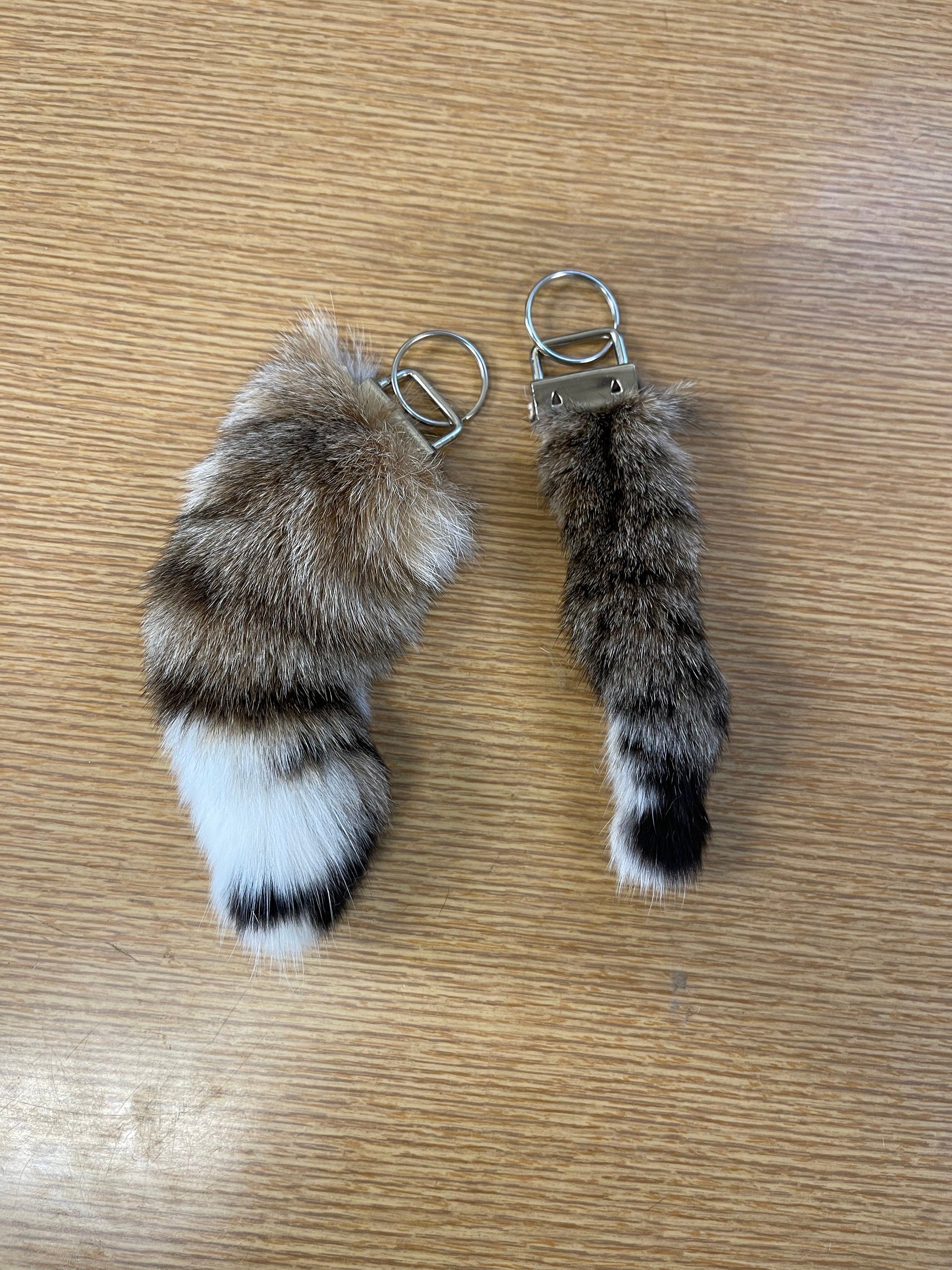 Lynx cat tail keychain bobcat real fur tanned fur gift ethically sourced tails