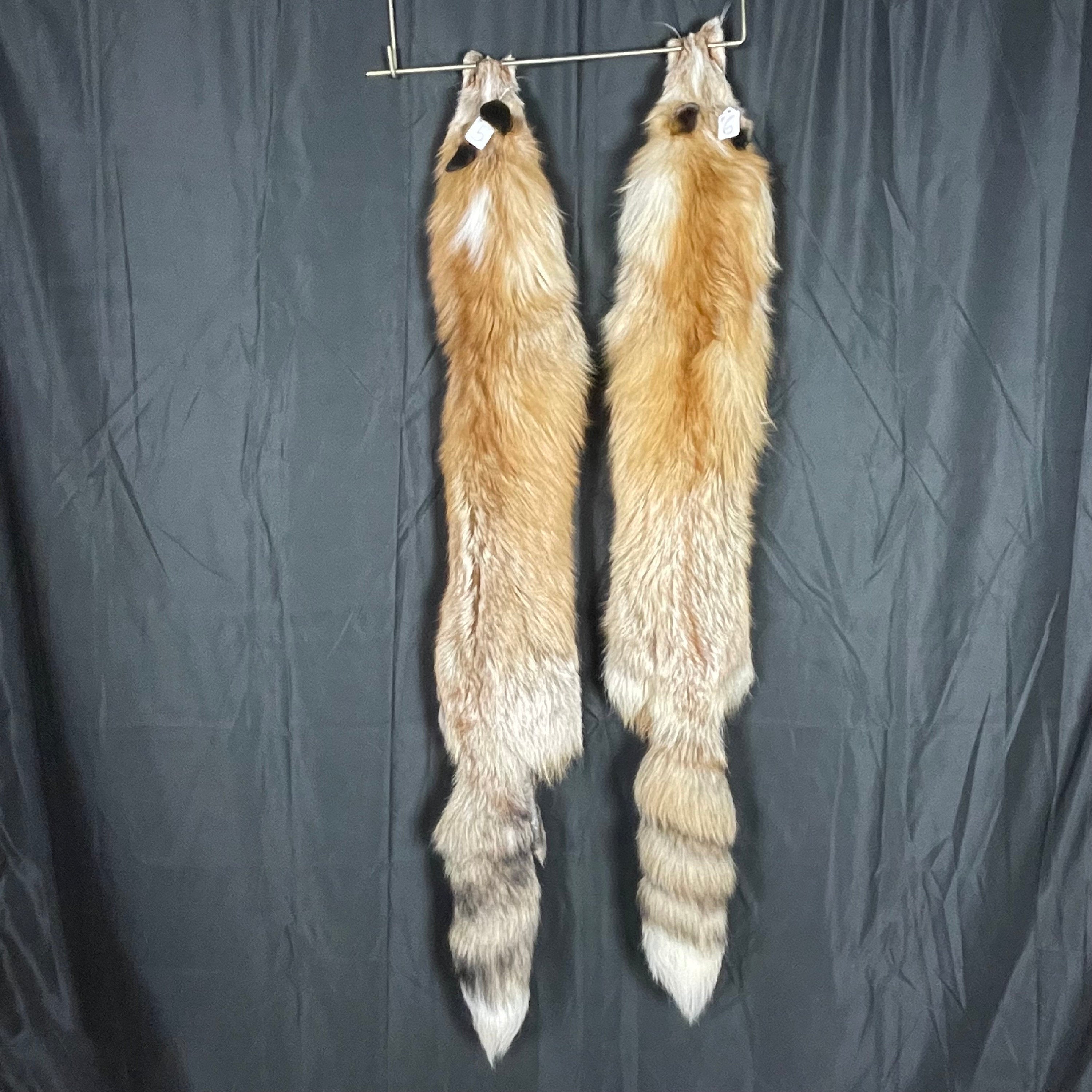 Tanned red fox real fur soft tanned 2xl ranched fur