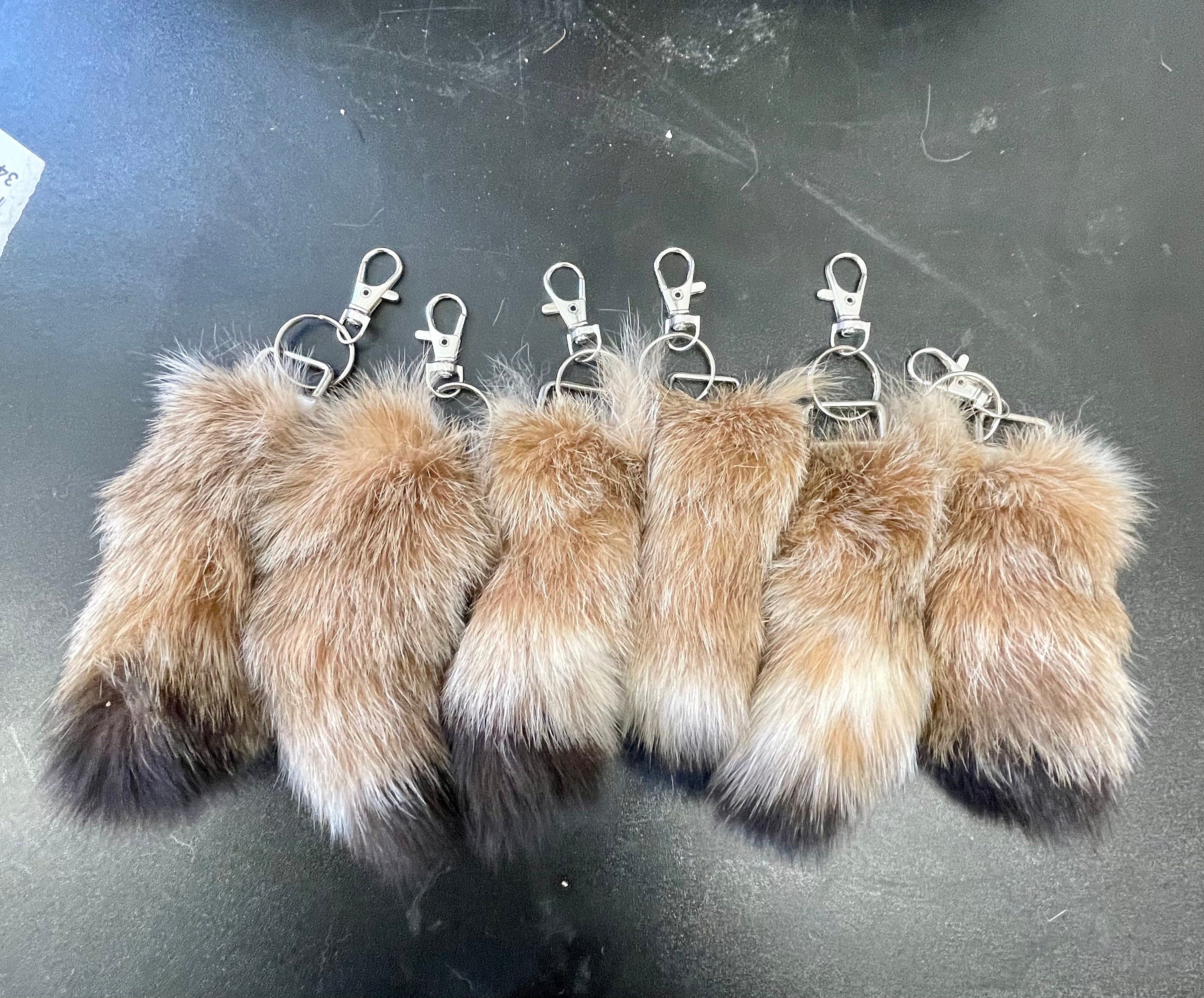 Lynx tail keychain real fur accessory ethically sourced tail
