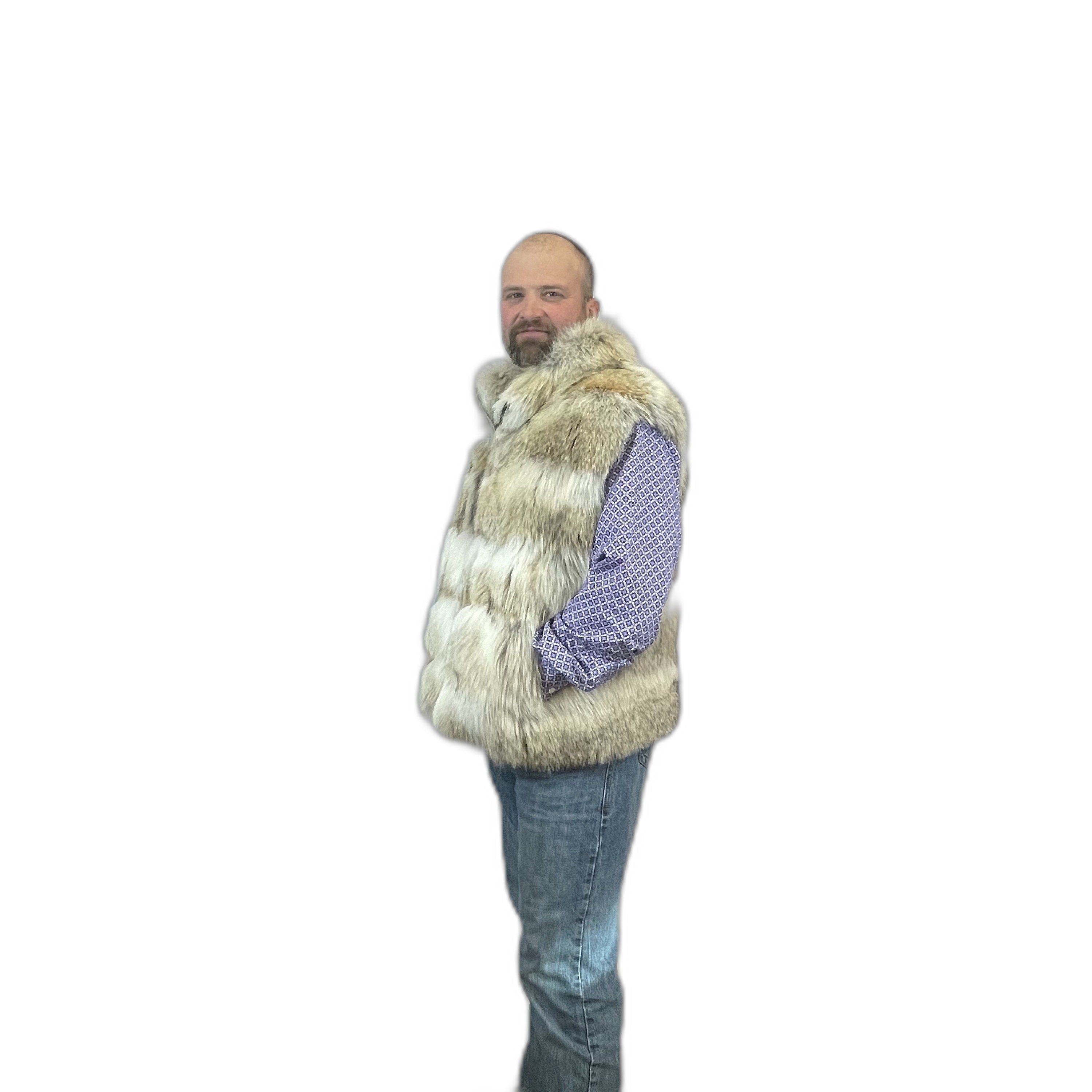 Coyote fur vest made with real western silky coyote