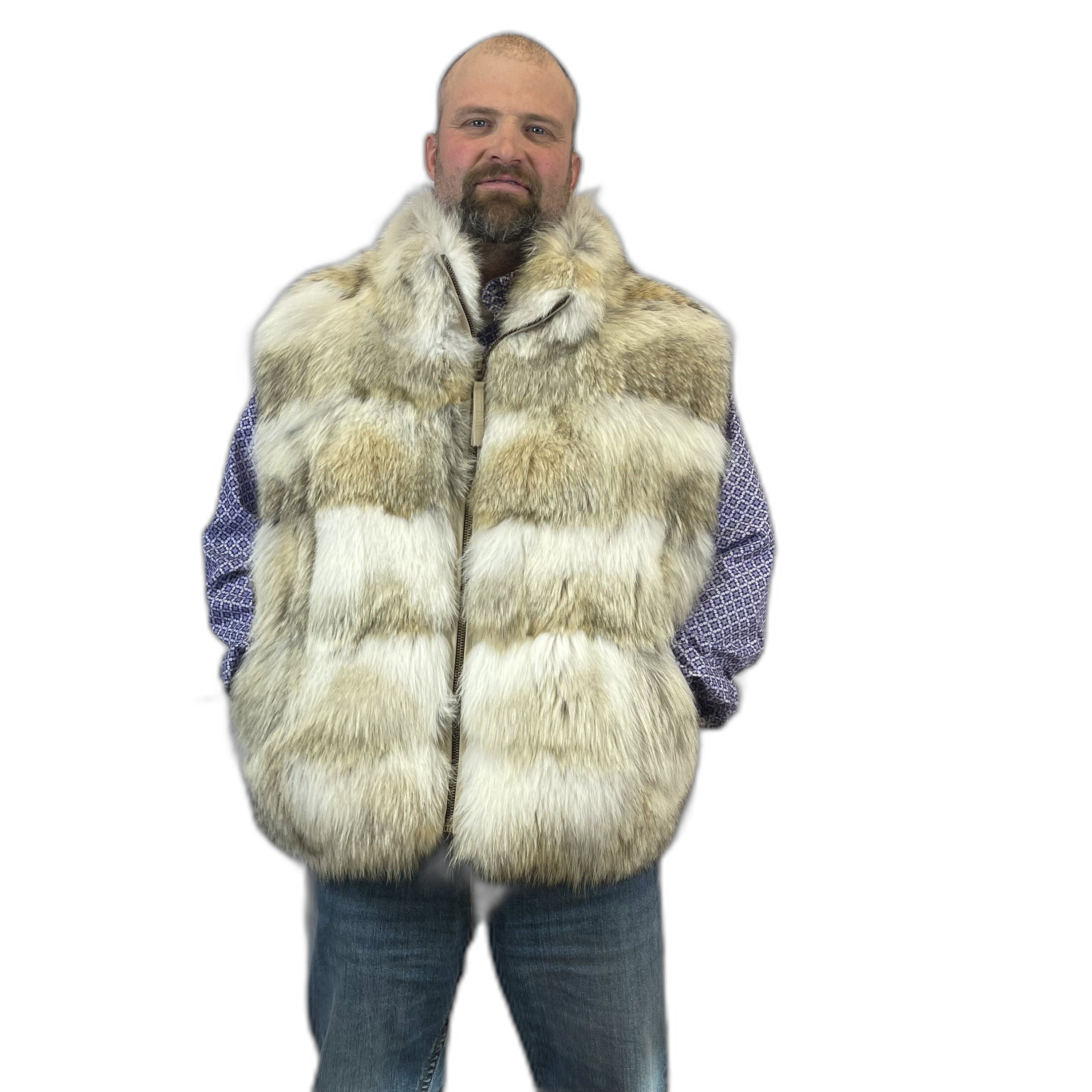 Coyote fur vest made with real western silky coyote