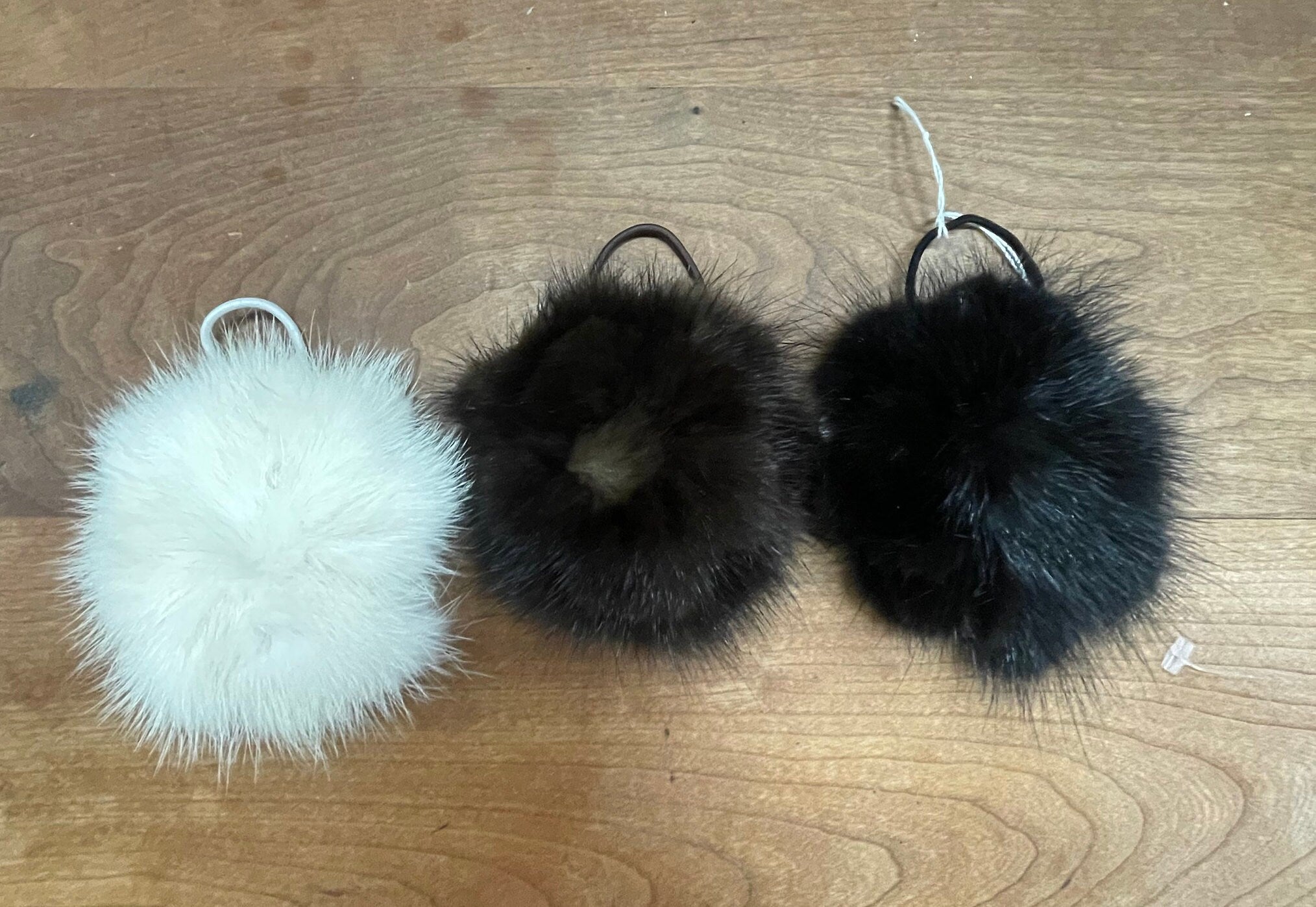 Mink fur hair tie. Real mink fur ponytail holder