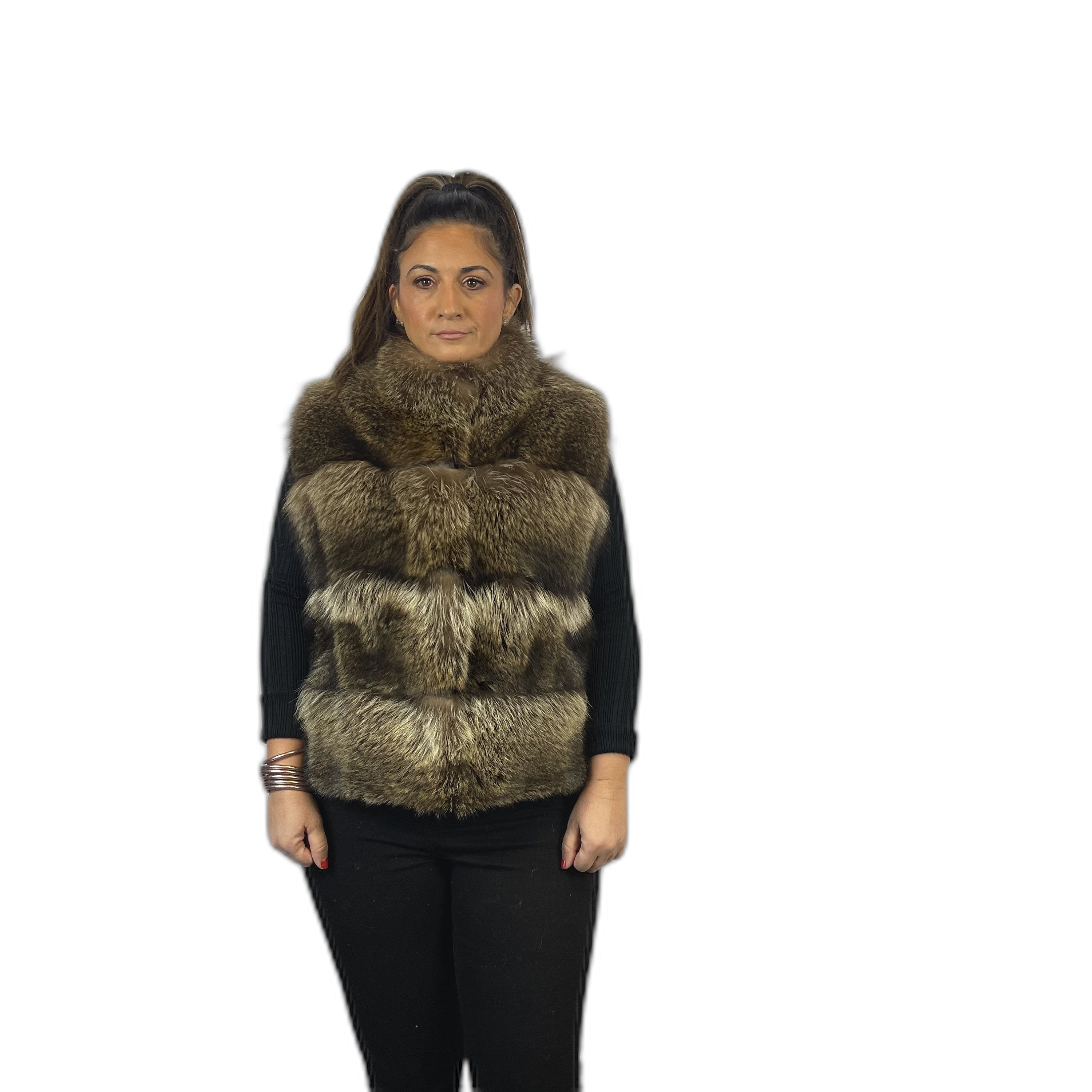 raccoon fur vest real fur vest warm fur vest stylish fur vest