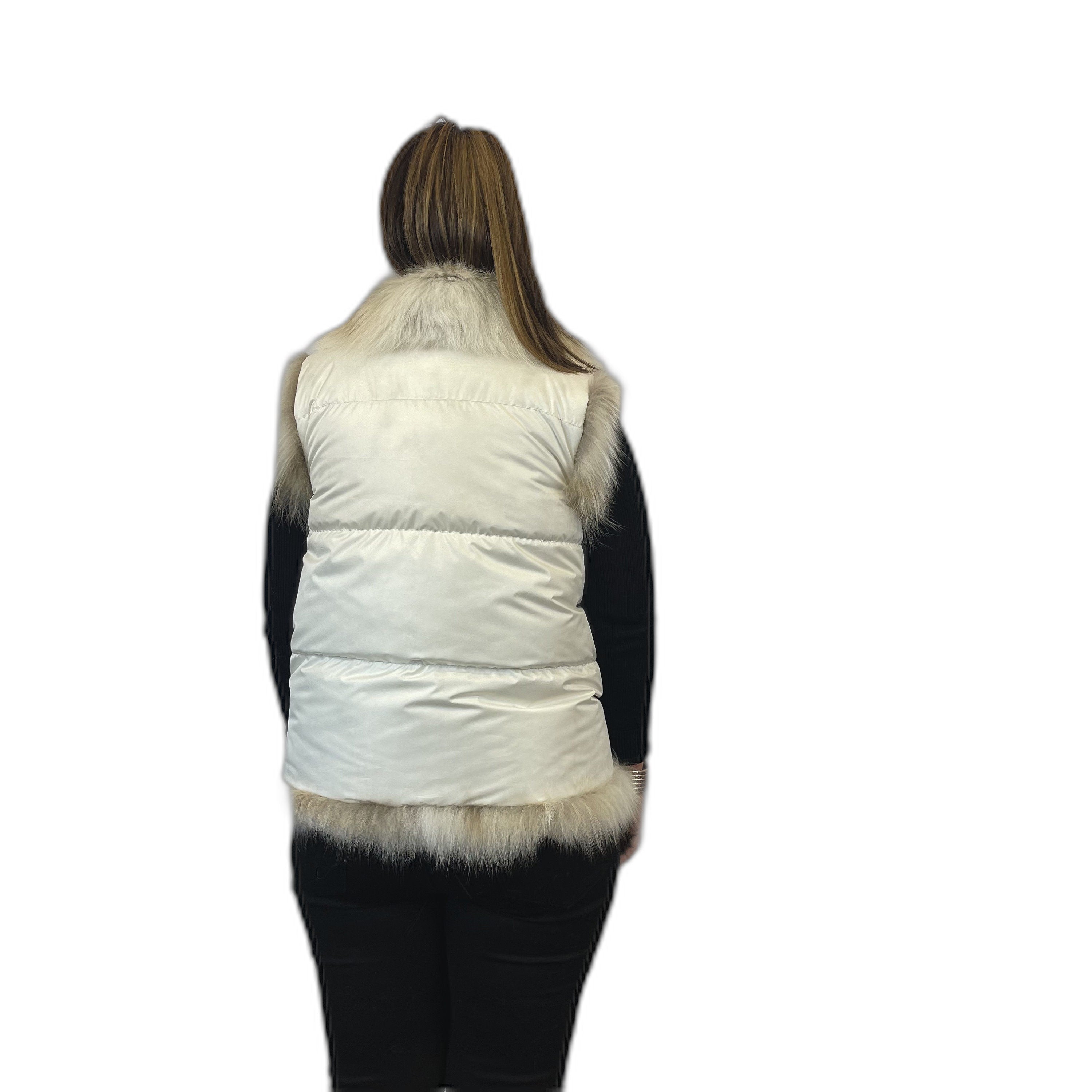 Beautiful Lynx fur reversible puffer vest.