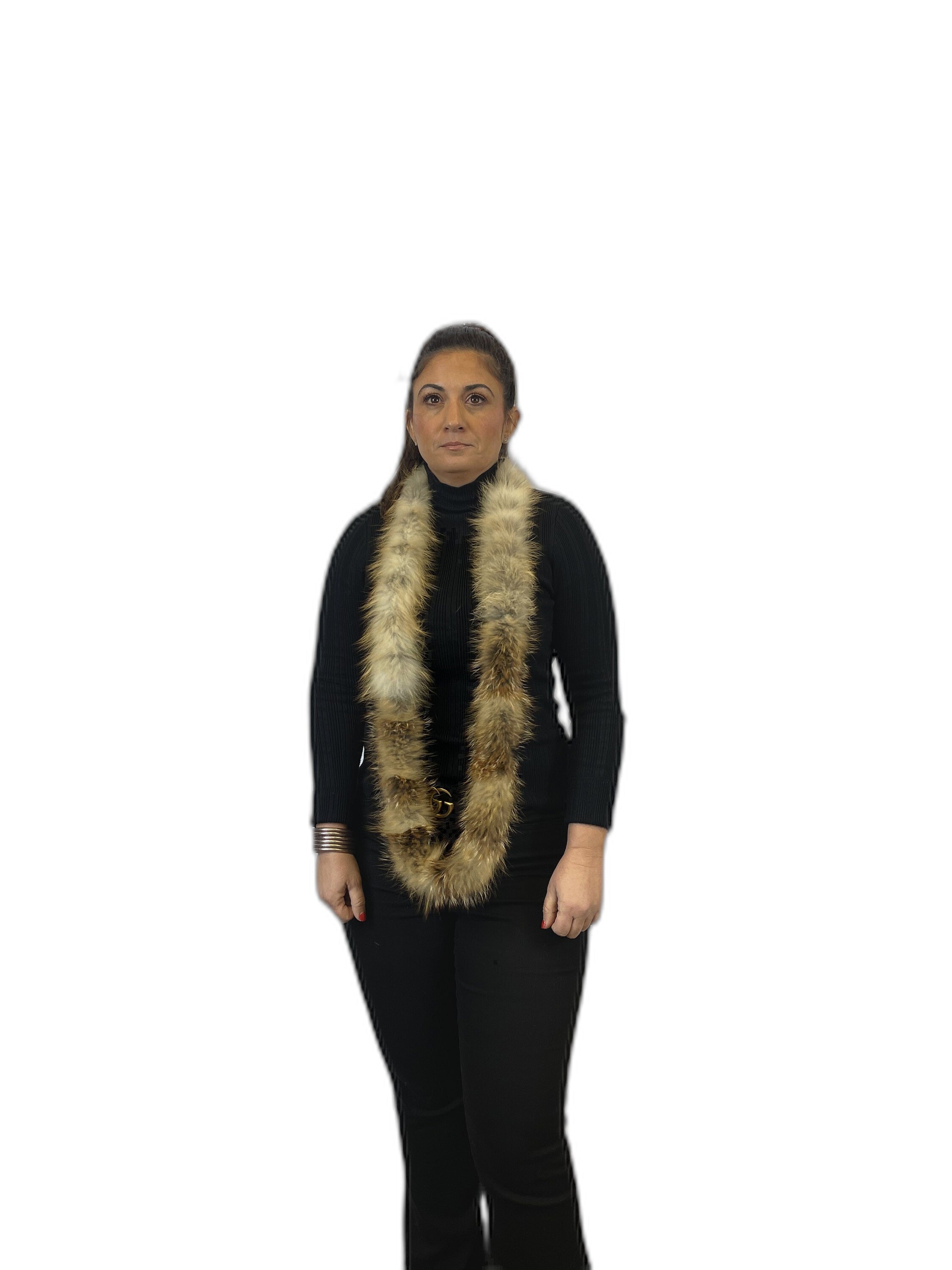 Real fox fur infinity scarf chic fur accessory cozy warm gift