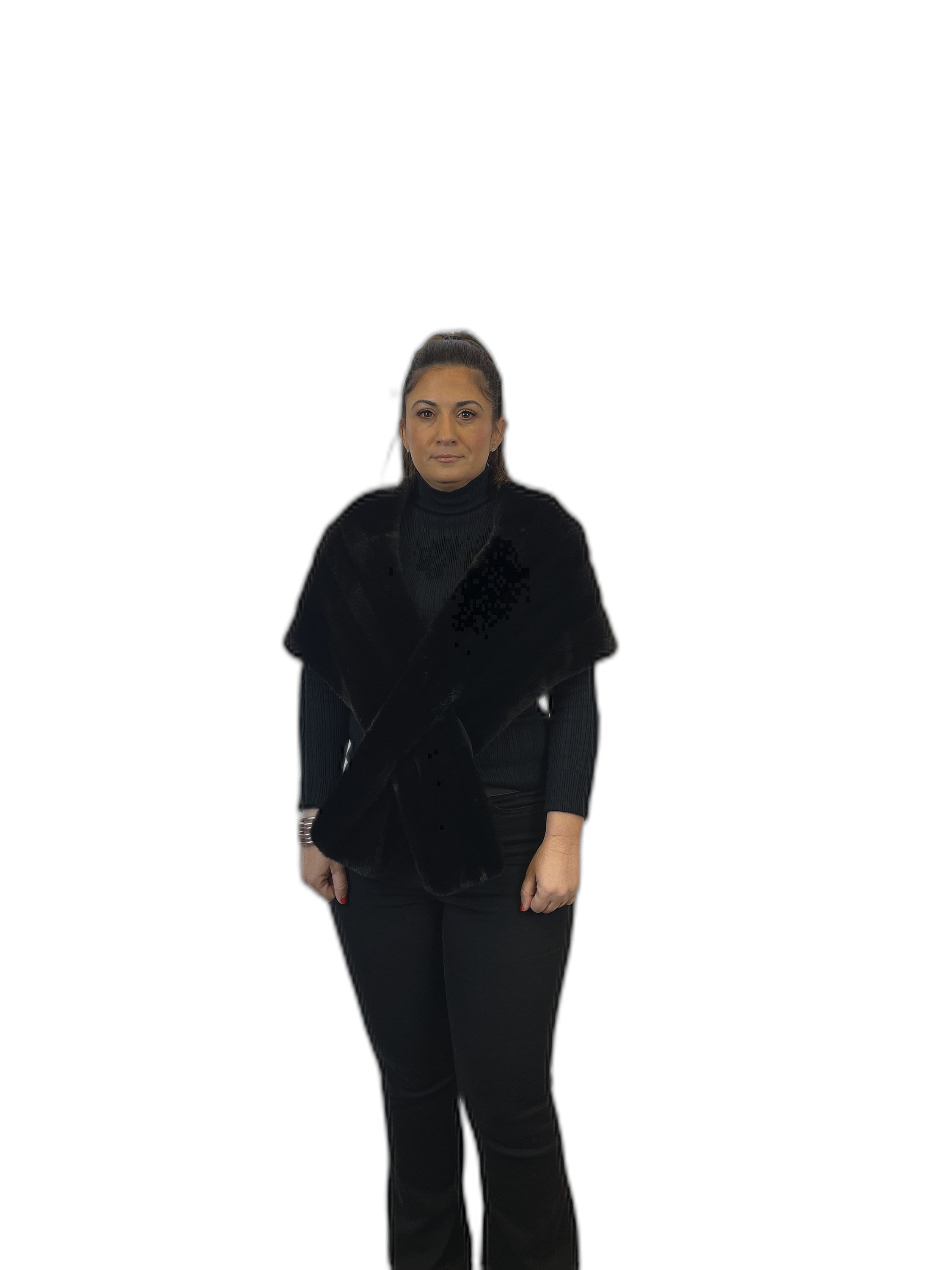 Real fur mink shawl gift ethically sourced fur