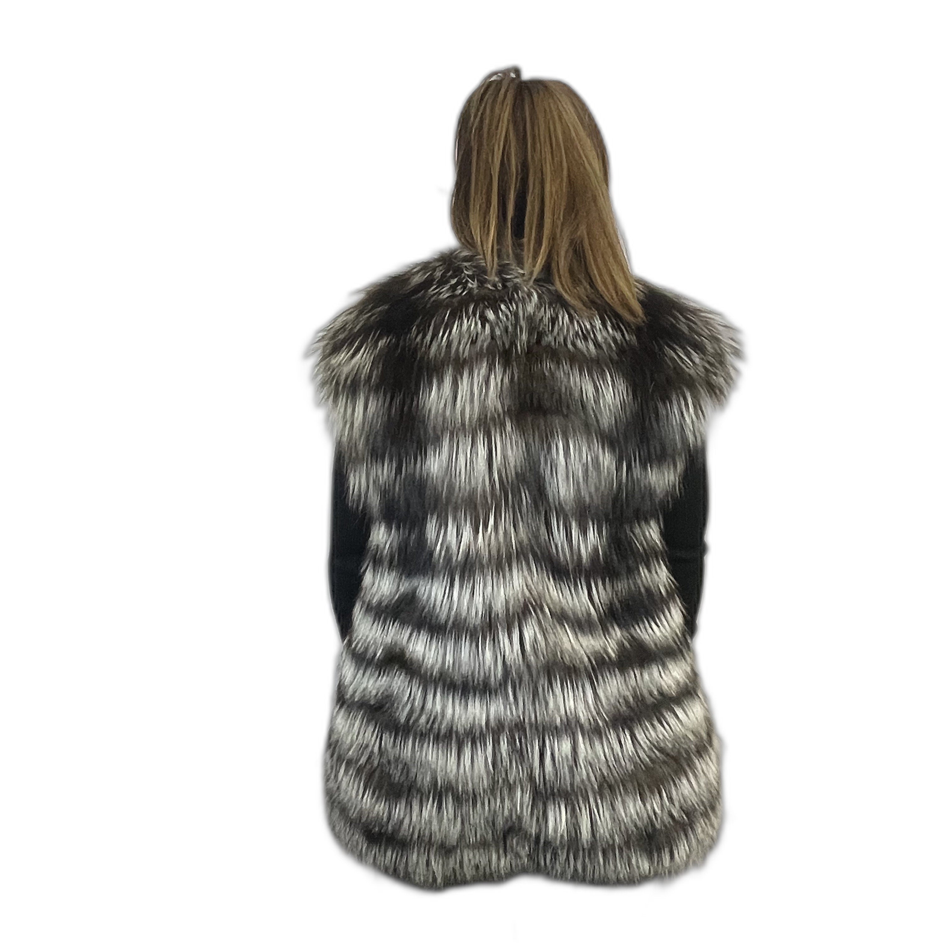 Beautiful silver fox fur vest.