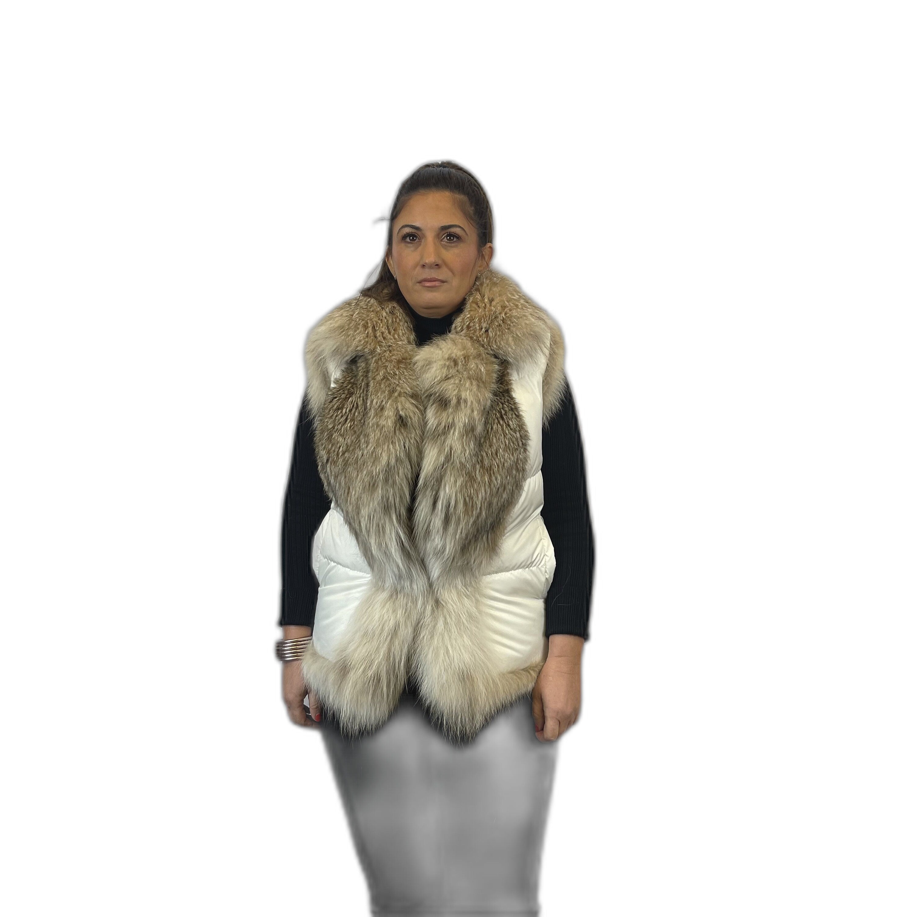 Beautiful Lynx fur reversible puffer vest.