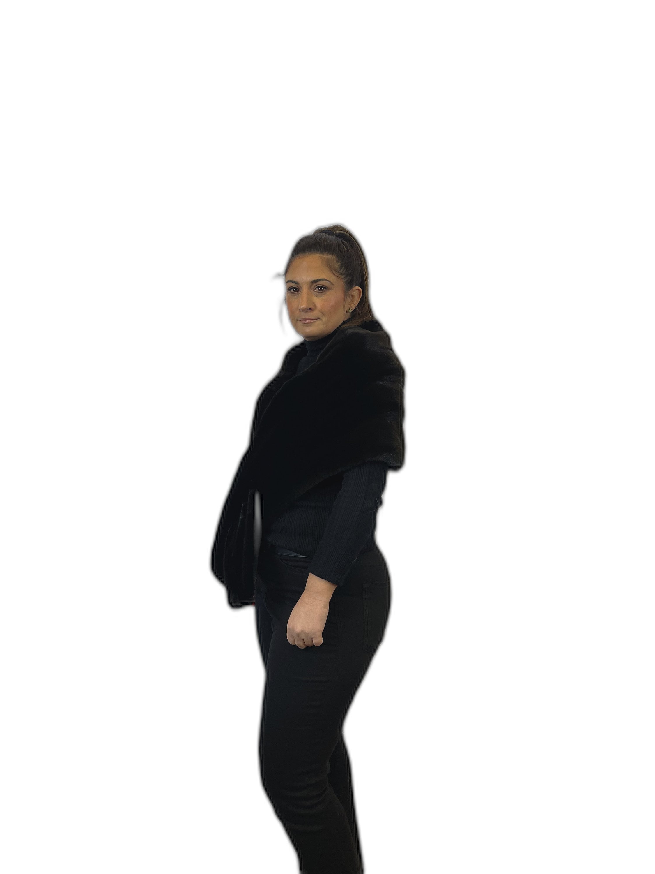 Real fur mink shawl gift ethically sourced fur