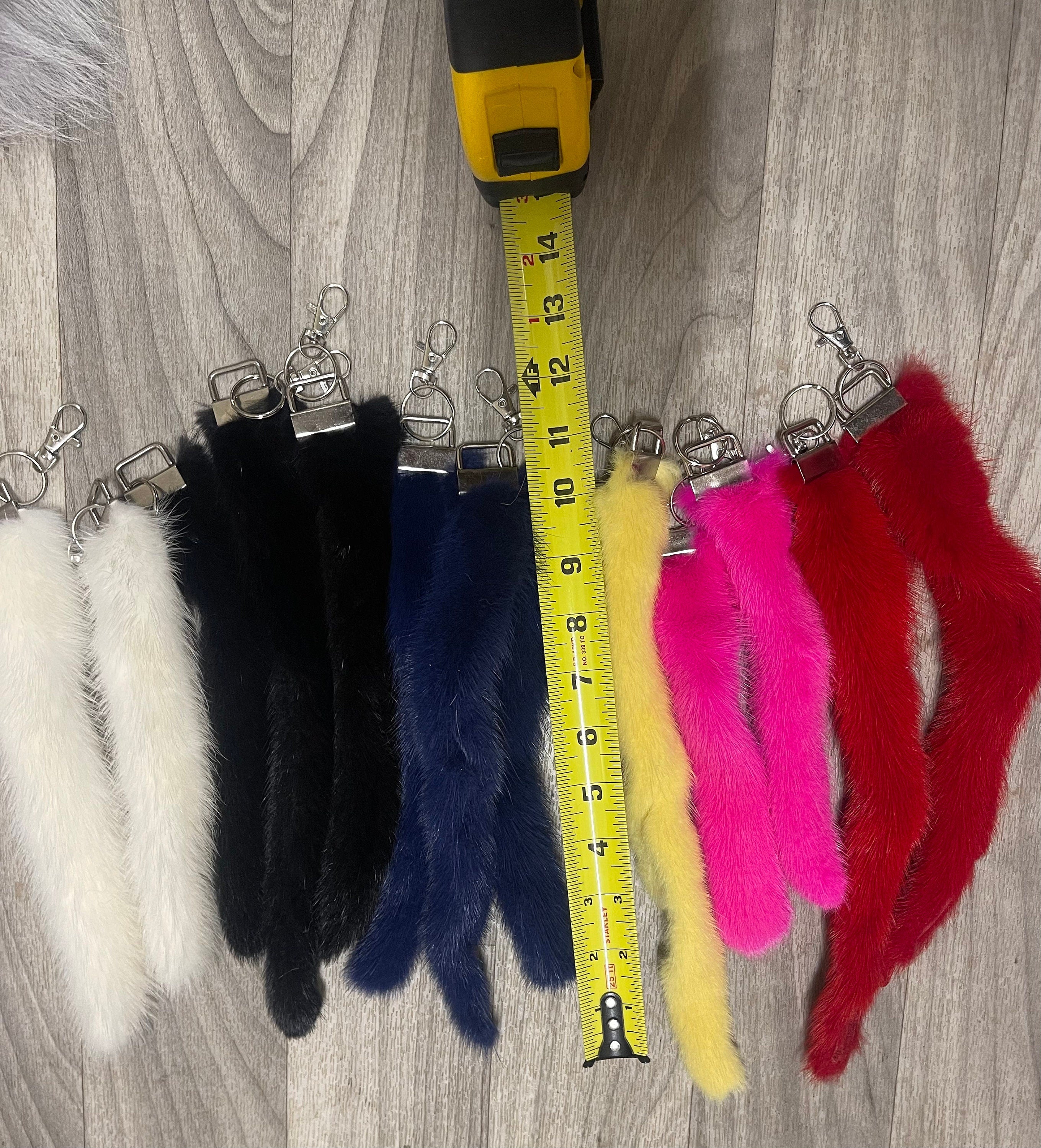 mink tail keychain real fur accessory ethically sourced tail gift idea