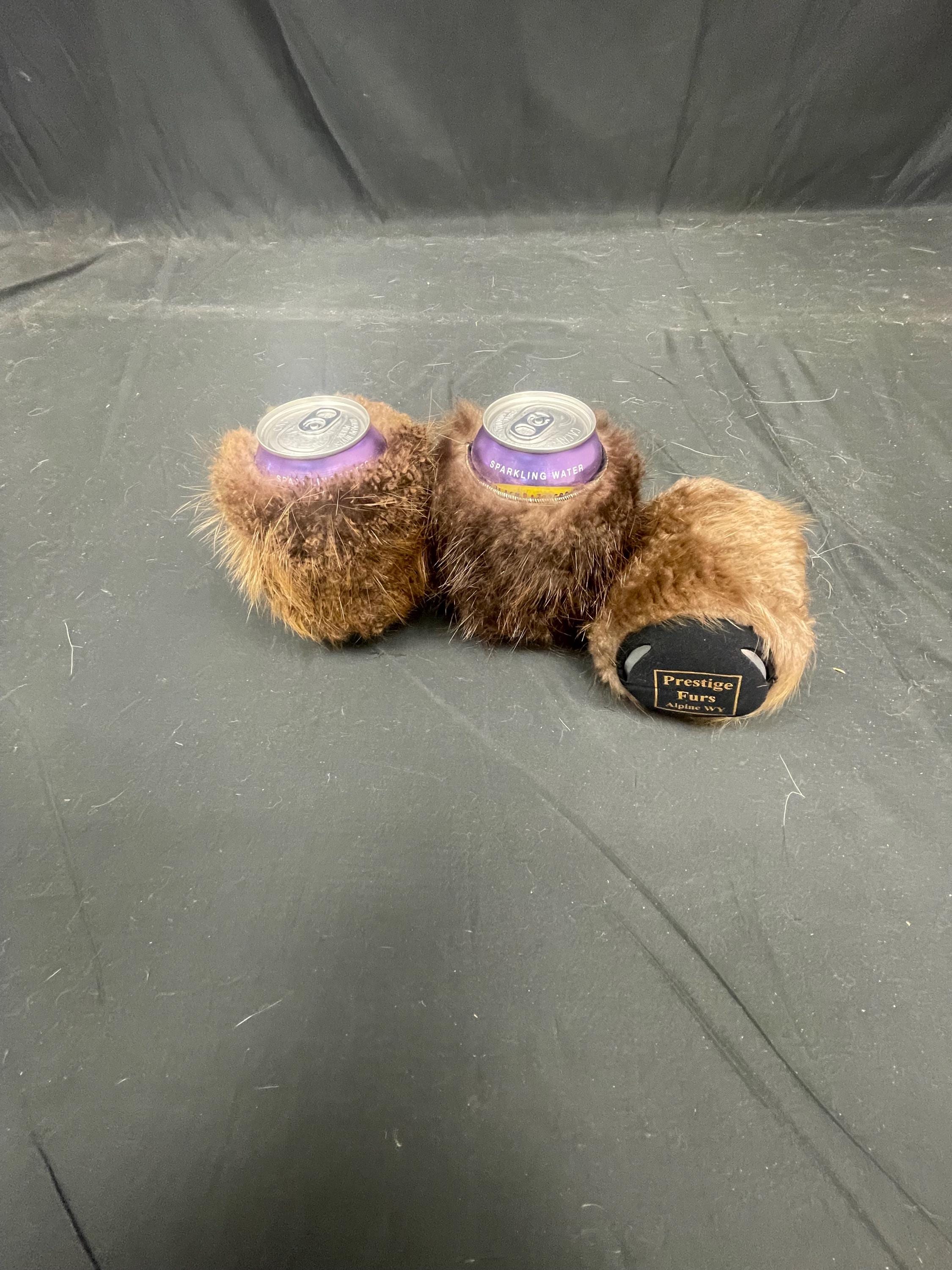 beaver fur can cooler real fur